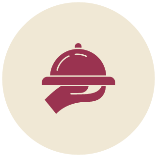 An icon of a hand holding up a covered platter.