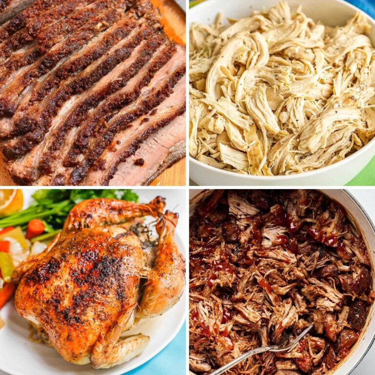 A collage of four recipes that can be repurposed into leftovers for another night.